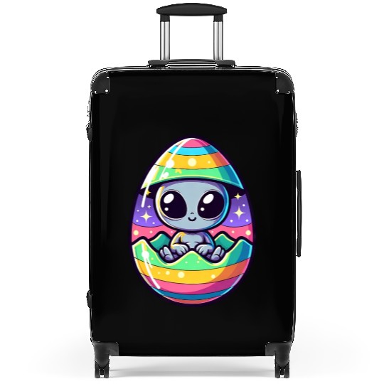 Alien Easter Egg Hatching: Colorful Surprise Suitcases
