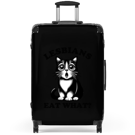 Funny Lesbians Eat What Funny Cat LGBT Pride Pun Suitcases
