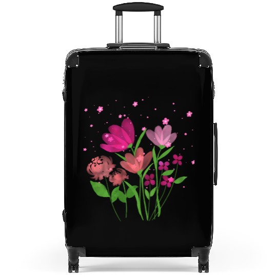 Pink Cosmos flowers Suitcases