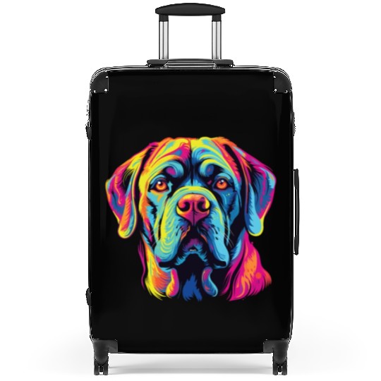 Watercolor Colorful Mastiff Suitcases