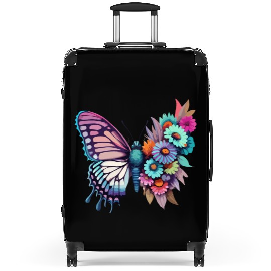 Metamorphora Butterfly Nature Flowers Branches Suitcases