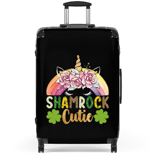 Shamrock Cutie Unicorn Rainbow St Patricks Day Suitcases