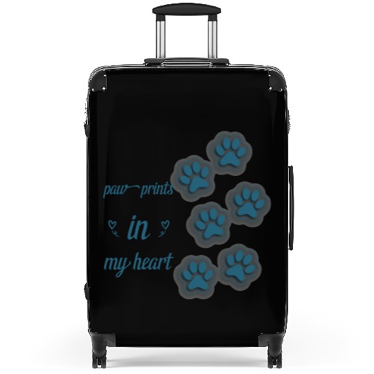 paw prints in my heart Suitcases