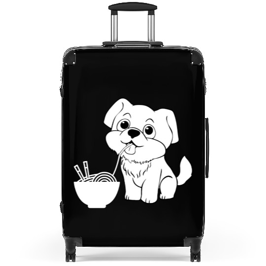 Cute Dog Eating Ramen Suitcases