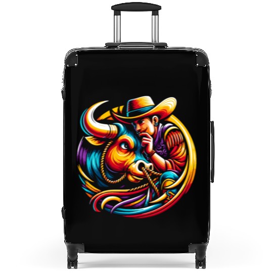 Rodeo Bull Riding Livestock Show Farmer Cattle Suitcases