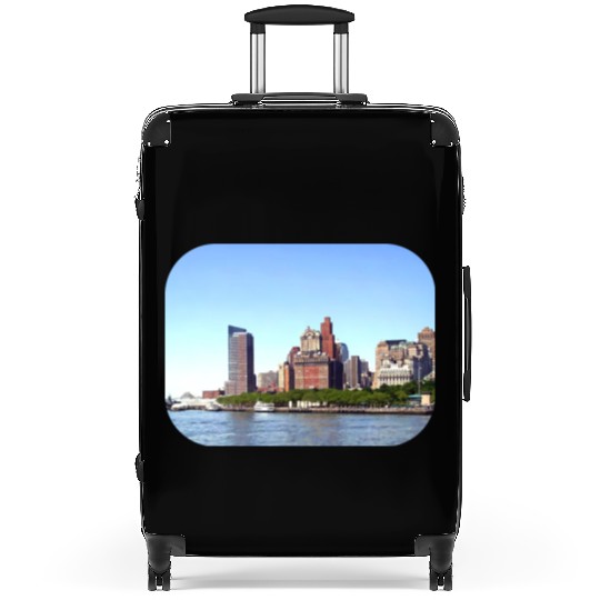 Manhattan NY - Manhattan Skyline on a Clear Day Suitcases