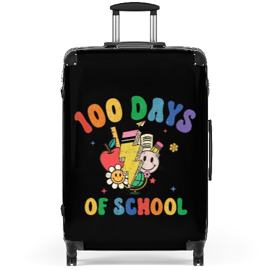 100 Days of School Retro Teacher Student Suitcases