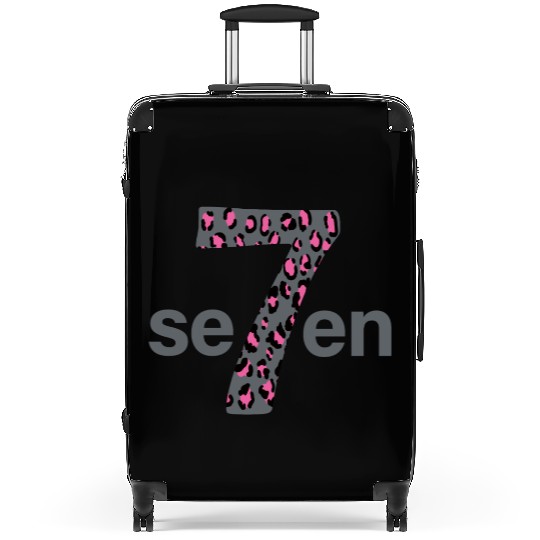 Seven in pink animal print Suitcases
