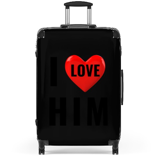 i love him Valentine's Day Suitcases