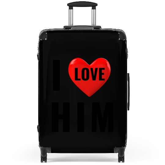 i love him Valentine's Day Suitcases