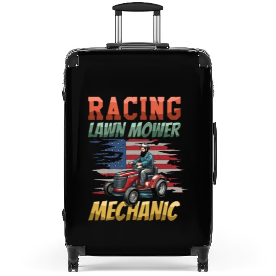 Racing Lawn Mower Mechanic Backyard Suitcases