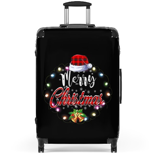 Merry Christmas Buffalo Red Plaid Lights Suitcases