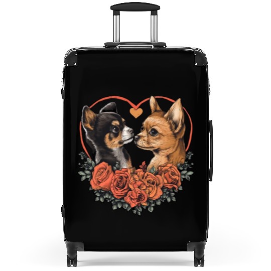 Valentine's Day, Chihuahua Dog Lovers Suitcases