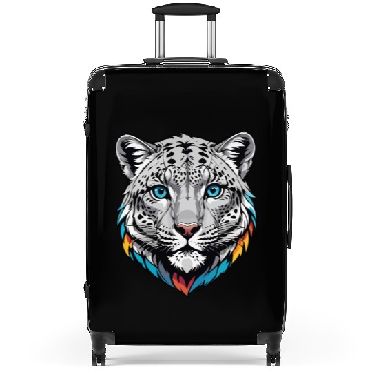 Majestic Snow Leopard Portrait - Exotic Wildlife Suitcases