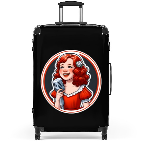 'Annie's Song' Vintage Microphone Illustration Suitcases