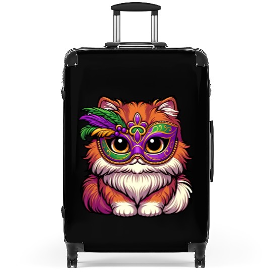 Mardi Gras Persian Cat, Dressed-up Cat Suitcases