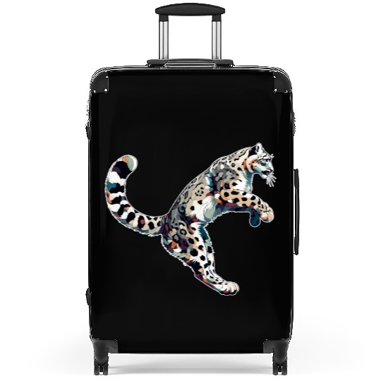 Snow Leopard Leopard White Leopard Suitcases