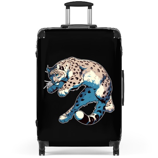 Snow Leopard Leopard White Leopard Suitcases