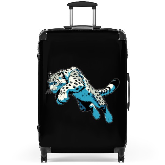 Snow Leopard Leopard White Leopard Suitcases