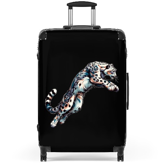 Snow Leopard Leopard White Leopard Suitcases