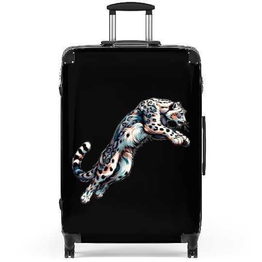Snow Leopard Leopard White Leopard Suitcases