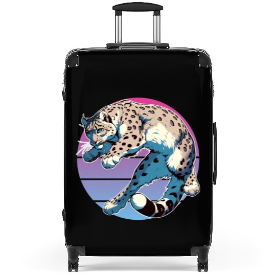Snow Leopard Leopard White Leopard Suitcases