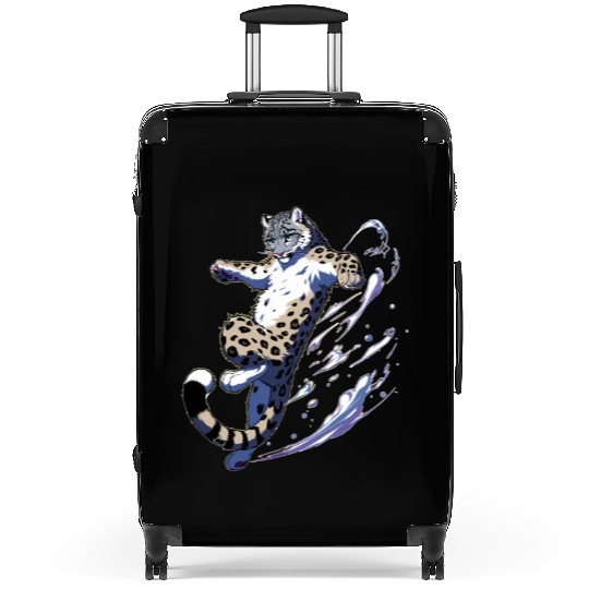 Snow Leopard Leopard White Leopard Suitcases