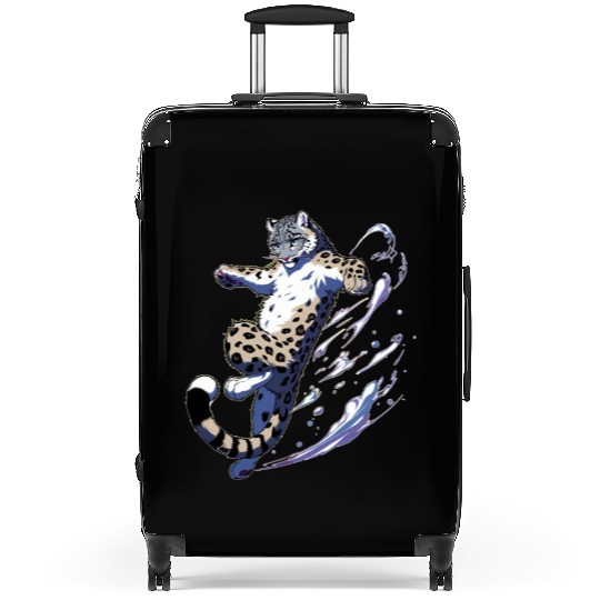 Snow Leopard Leopard White Leopard Suitcases
