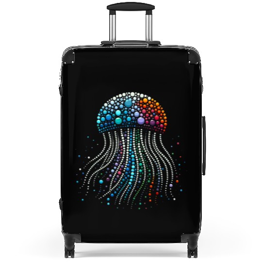 Neon Abyss - Jellyfish Pebble Art Suitcases