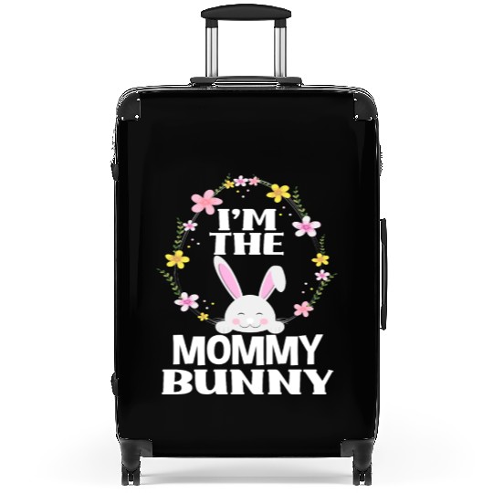 I Am Mommy Easter Bunny Flower Wreath Easter Suitcases