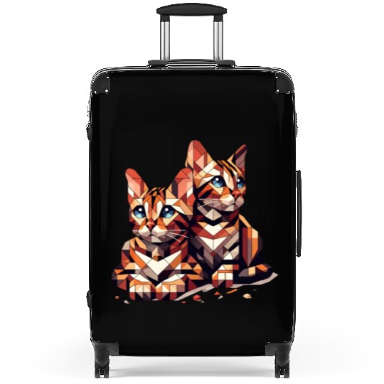 Bengal Kittens Geometric Shape Suitcases