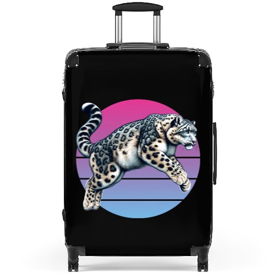 Snow Leopard Leopard White Leopard Suitcases
