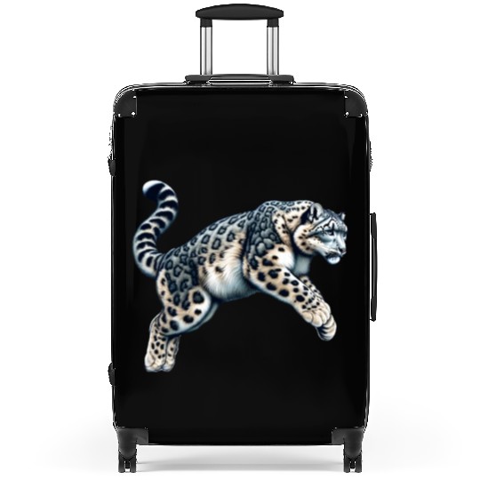 Snow Leopard Leopard White Leopard Suitcases