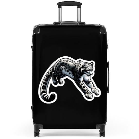 Snow Leopard Leopard White Leopard Suitcases