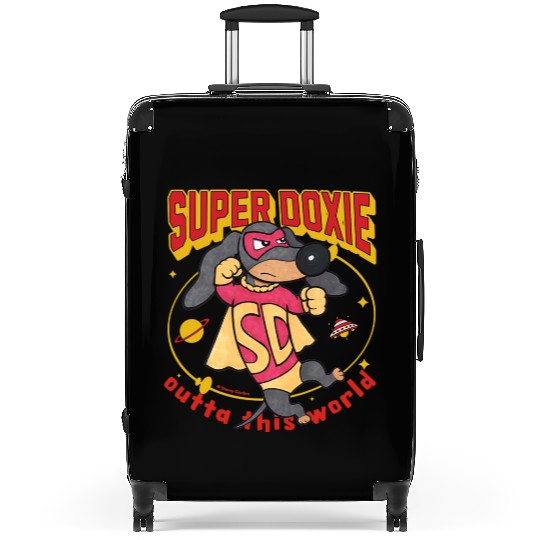 Cute Superhero Super Doxie Dog Outta this World Suitcases