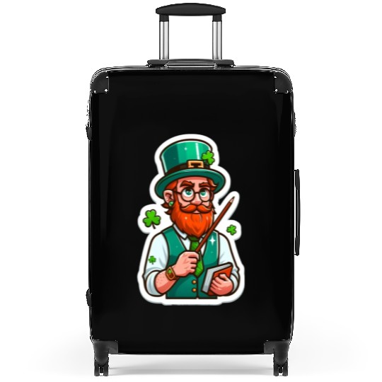 Irish bearded teacher, funny st patricks day Suitcases