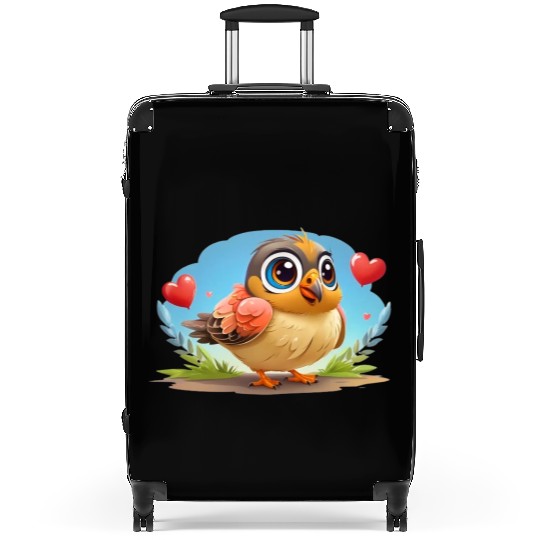 3D bird cartoon Suitcases