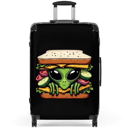 Alien Hiding in a Sandwich Suitcases