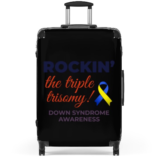 Down Syndrome Awareness Triple Trisomy Rock Suitcases