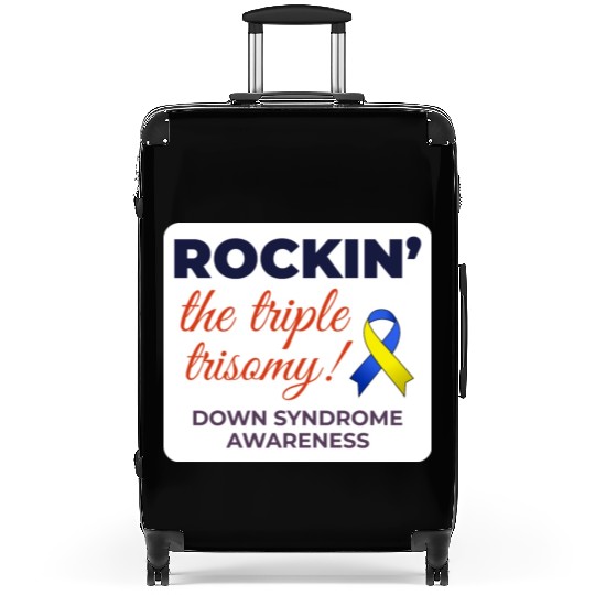 Down Syndrome Awareness Triple Trisomy Rock Suitcases