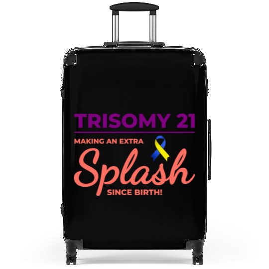Down Syndrome Awareness Trisomy 21 Splash Suitcases