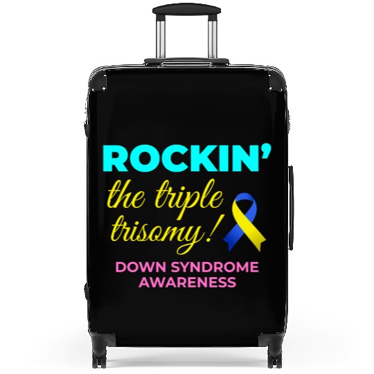 Down Syndrome Awareness Triple Trisomy Rock Suitcases