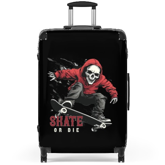 Skeleton Skull Skater Skateboarder Skateboard Suitcases