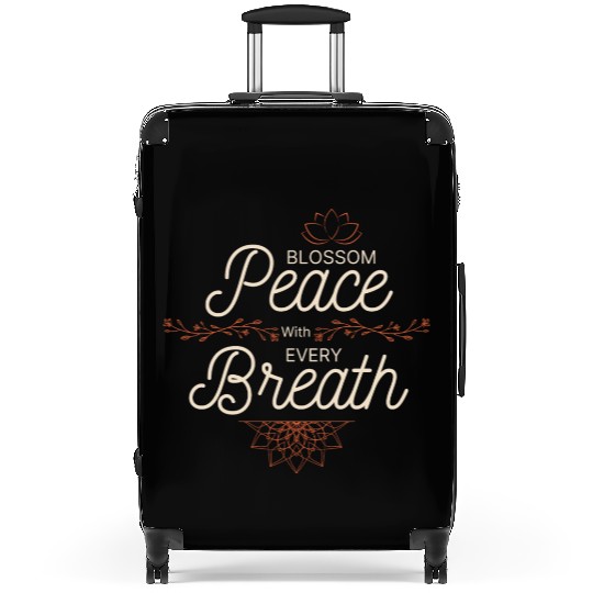 Peaceful Blossom Mandala Quote Suitcases