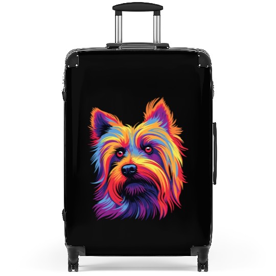 Watercolor Colorful Silky Terrier Suitcases