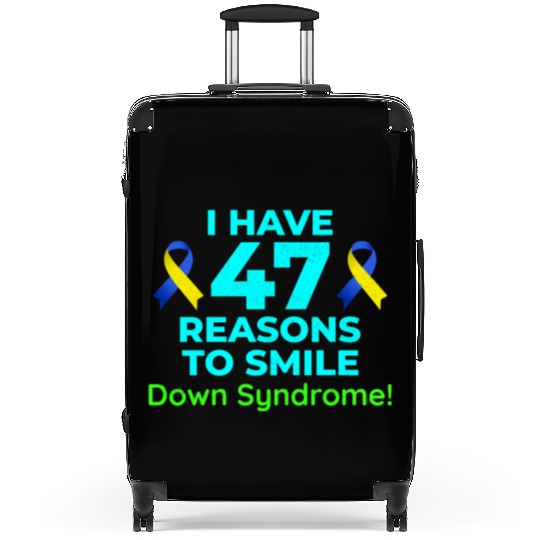 Down Syndrome Awareness 47 Reasons to Smile Suitcases
