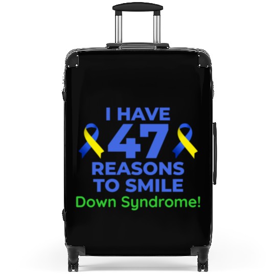 Down Syndrome Awareness 47 Reasons to Smile Suitcases