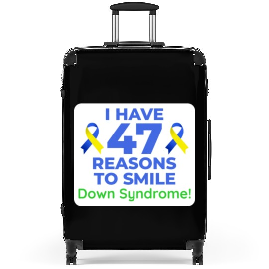 Down Syndrome Awareness 47 Reasons to Smile Suitcases
