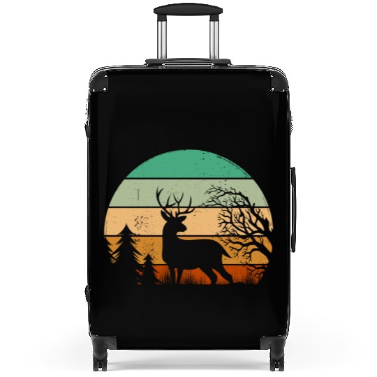 Serene Deer Twilight Forest Silhouette Suitcases