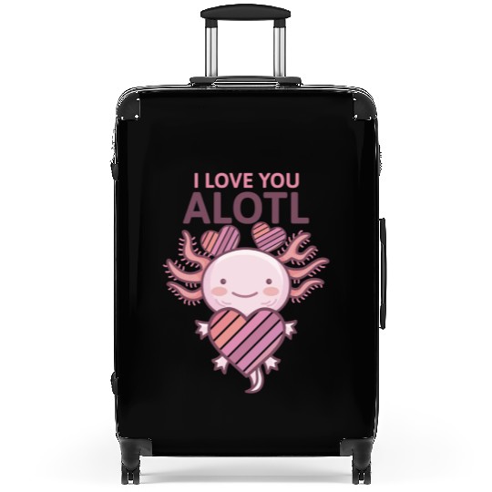 Axolotl Cute I love you alotl Fitted Suitcases